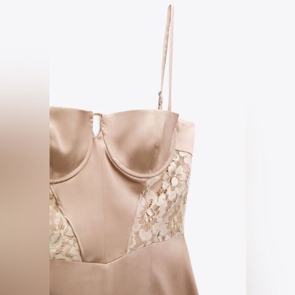 Zara Corset Combination Dress New - Picture 4 of 12
